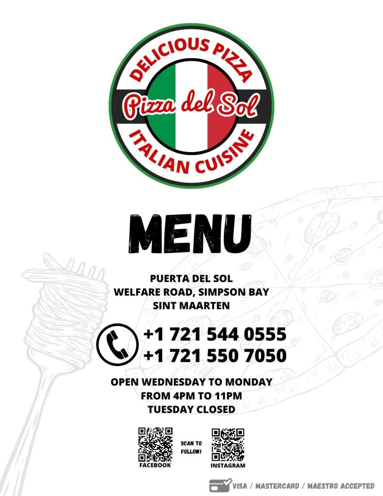 Pizza del Sol - MENU Pg1